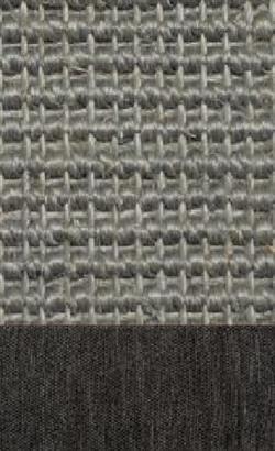 Sisal Salvador stahl 047 tæppe med kantbånd i Mønstret sort